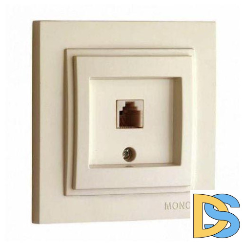 Розетка телефонная Rj45 Cat3 Mono Electric Despina крем 102-170005-124