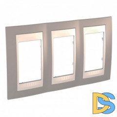 Рамка 3-ая (тройная), Коричневый/Бежевый, серия Unica, Schneider Electric