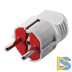 Вилка с заземлением Mono Electric белый 170-010002-803