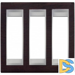 Рамка 3-ая (тройная), Дерево Венге/Алюминий, серия UNICA TOP/CLASS, Schneider Electric