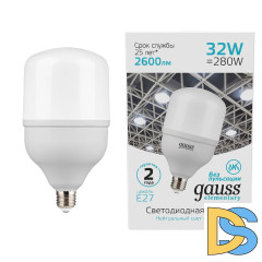 Лампа светодиодная Gauss E27 32W 4000K матовая 63223