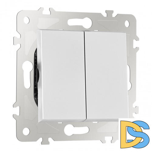 Выключатель двухклавишный Arte Milano 203.30-2.silver