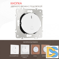 Кнопка дверного звонка с подсветкой Arte Milano 202.37-1.white