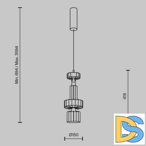 Подвесной светильник Maytoni Level MOD253PL-L18BS3K2