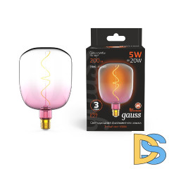 Лампа светодиодная филаментная Gauss E27 5W 1800K розовая 1010802105