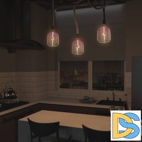 Лампа светодиодная филаментная Gauss E27 5W 1800K розовая 1010802105