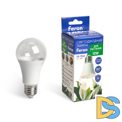 Лампа светодиодная для растений Feron LB-7062 E27 12W полный спектр 38277