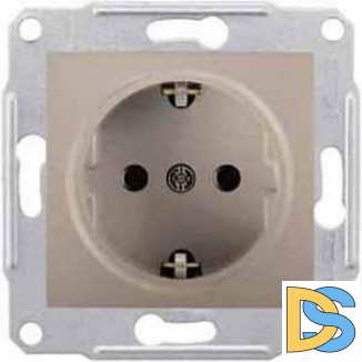 Розетка 1-ая электрическая, с заземлением, Титан, серия Sedna, Schneider Electric