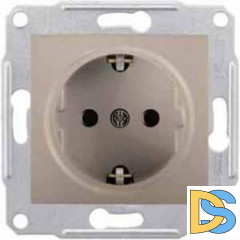 Розетка 1-ая электрическая, с заземлением, Титан, серия Sedna, Schneider Electric