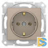Розетка 1-ая электрическая, с заземлением, Титан, серия Sedna, Schneider Electric