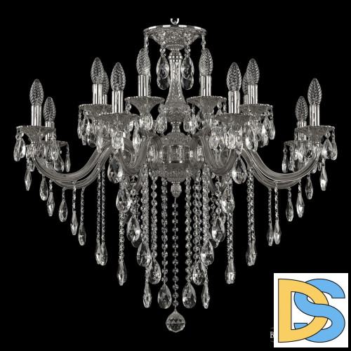 Подвесная люстра Bohemia Ivele Crystal Verona 72118/16/285 B Ni