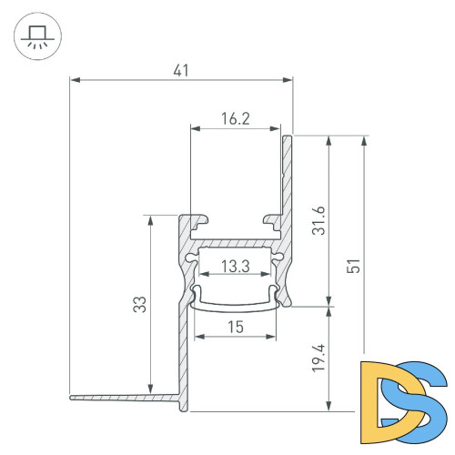 Алюминиевый профиль Arlight ARH-СEIL-S14-SHADOW-2000 WHITE 038594