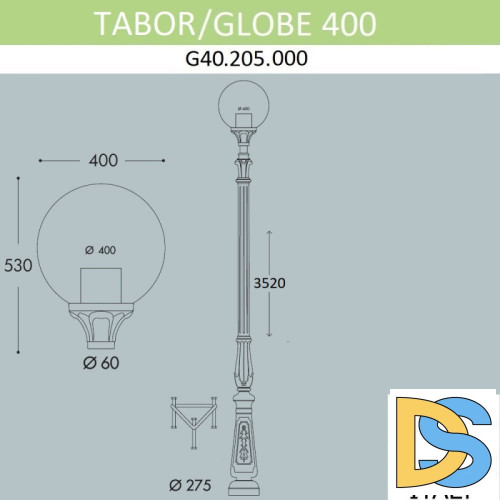 Садовый светильник Fumagalli G40.205.000.AYE27