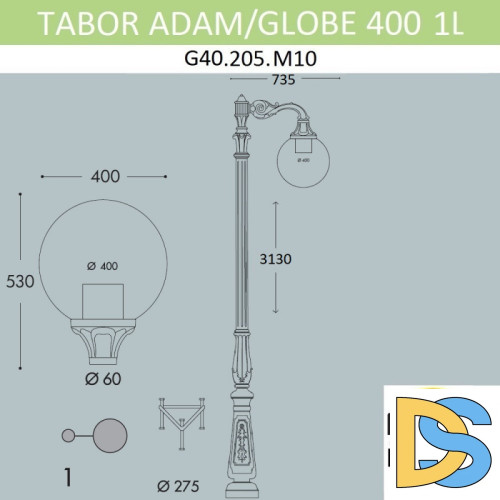 Садовый светильник Fumagalli G40.205.M10.AYE27