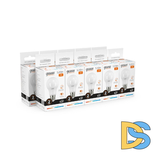 Лампа светодиодная Gauss E27 7W 2700K матовая 23217A