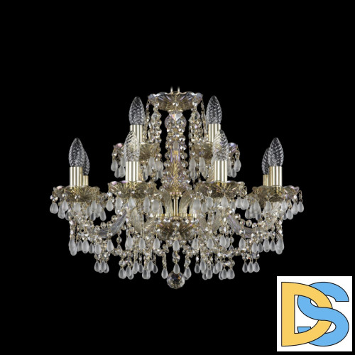 Подвесная люстра Bohemia Ivele Crystal 1410/8+4/195 G V0300 M801