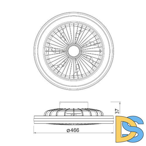 Потолочная люстра-вентилятор Mantra Gamer 8291