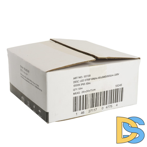 Светодиодная лента Saffit SST20 220В 6Вт/м 6500К 50м IP65 55245
