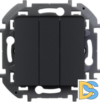 Выключатель Legrand Inspiria 3-кл антрацит , 673643