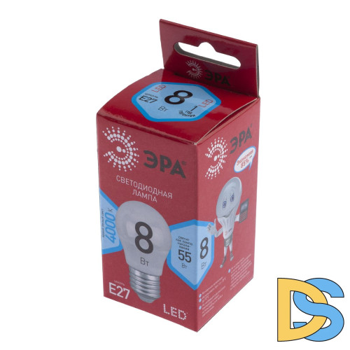 Лампа светодиодная Эра E27 8W 4000K LED P45-8W-840-E27 R Б0049645
