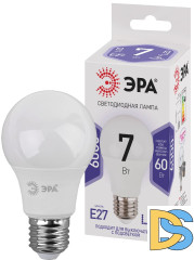 Лампа светодиодная Эра E27 7W 6000K LED A60-7W-860-E27 Б0044087