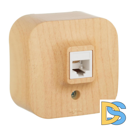 Розетка телефонная RJ11 Legrand Quteo дерево 782274