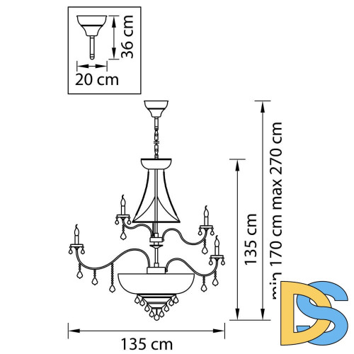 Подвесная люстра Osgona Classic 700514