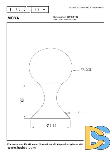 Настольная лампа Lucide Moya 25516/01/02