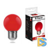 Лампа светодиодная Feron E27 1W Красный Шар Матовая LB-37 E27 1W Красный 25116