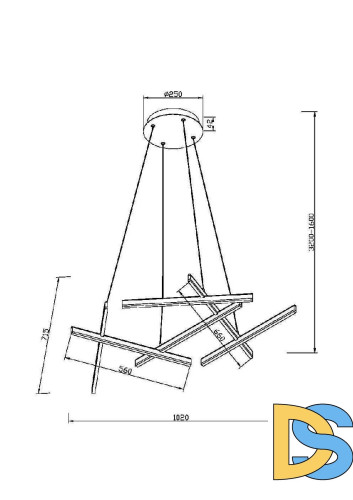 Подвесная люстра Maytoni Line MOD016PL-L80GK