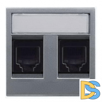 Розетка интернет RJ45 CAT5 + телефонная RJ11 ABB Niessen Zenit Серебро