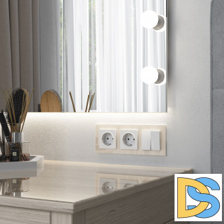 Рамка на 3 поста (молочный, стекло) W0031141