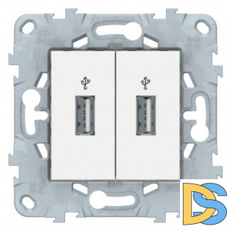 Розетка USB 2-ая, Белый, серия Unica New, Schneider Electric