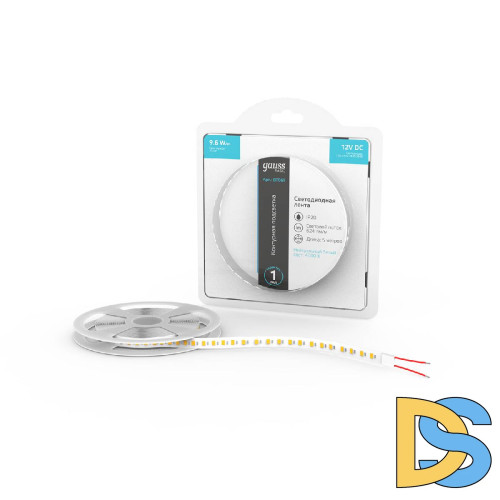 Светодиодная лента Gauss Basic 12В 2835 9,6Вт/м 4000K 5м IP20 BT065