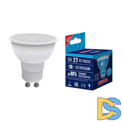 Лампа светодиодная (UL-00003836) Volpe GU10 7W 4000K матовая LED-JCDR-7W/NW/GU10/NR