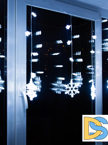 Светодиодная гирлянда (11129) Uniel занавес 220V белый ULD-E2706-100/DTA White IP20 SNOWFALL