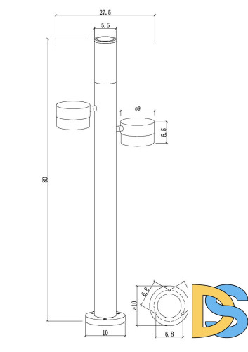 Ландшафтный светильник Arte Lamp Budapest A2360PA-3BK