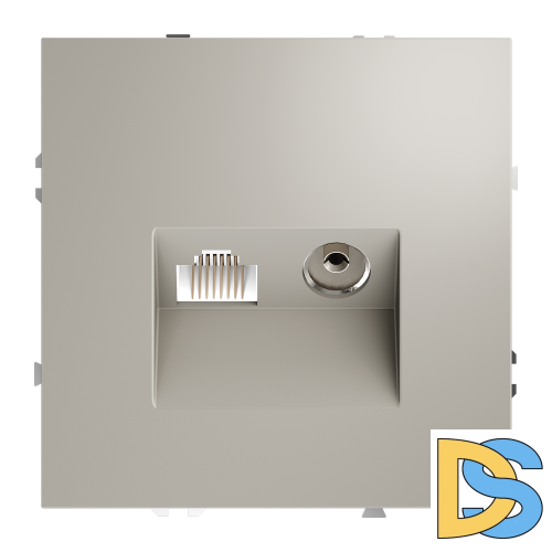 Розетка телевизионная встраиваемая VOLTUM S70 TV+RJ45 кат. 6, (кашемир)