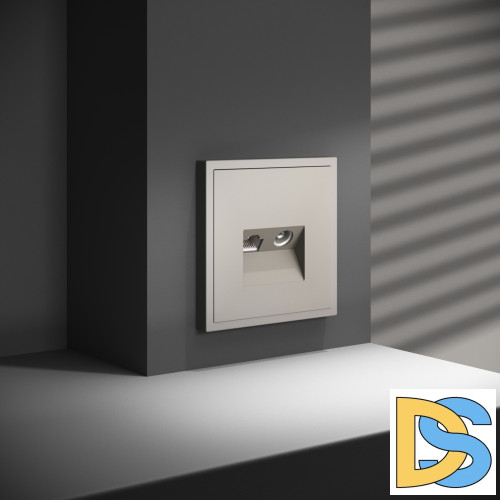 Розетка телевизионная встраиваемая VOLTUM S70 TV+RJ45 кат. 6, (кашемир)