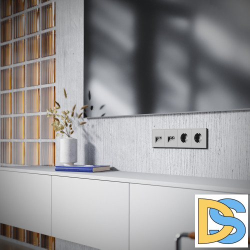 Розетка телевизионная встраиваемая VOLTUM S70 TV+RJ45 кат. 6, (кашемир)