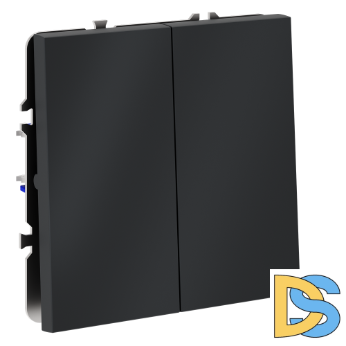 Перекрестный переключатель встраиваемый VOLTUM S70 двухклавишный 10А, (графит)