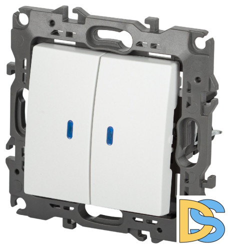 Выключатель двухклавишный Эра 12-1105-01М Б0065702