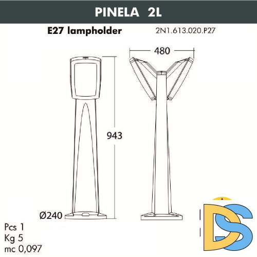 Ландшафтный светильник Fumagalli Germana 2N1.613.020.WYF1R