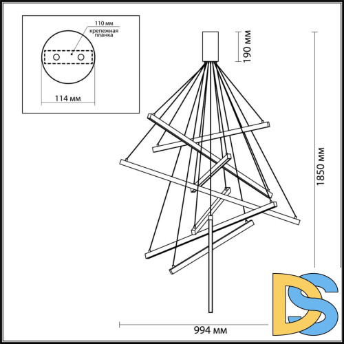 Подвесной светодиодный светильник Odeon Light Cometa 3860/96B