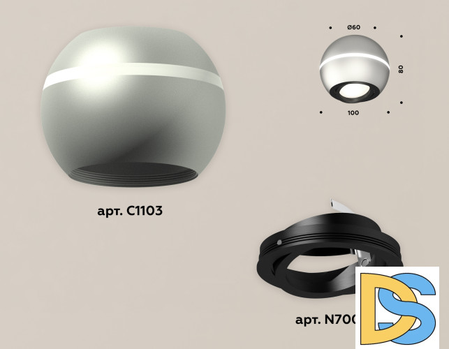 Накладной поворотный светильник с дополнительной подсветкой Ambrella Light Techno XS1103010 (C1103, N7002)