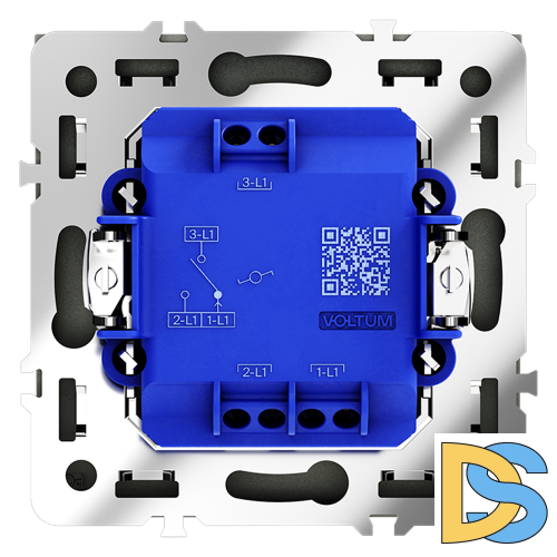 Проходной переключатель встраиваемый VOLTUM S70 одноклавишный 10А, (титан)