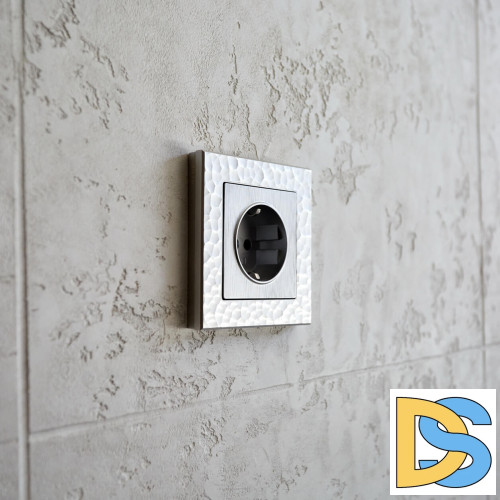 Розетка с заземлением Werkel cеребряный рифленый W1171009 4690389159701