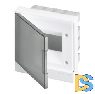 ABB Basic E Бокс в нишу 6М серая прозрачная дверь (c клеммами), 6 мод. IP40