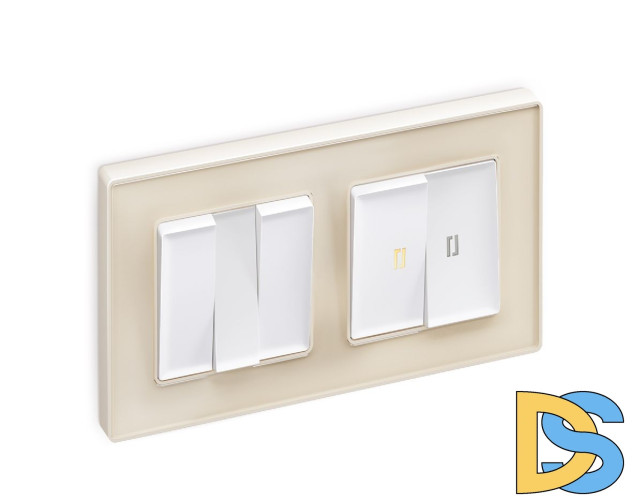 Лицевая панель для выключателя двухклавишного с подсветкой Ambrella Volt Alfa AP1240