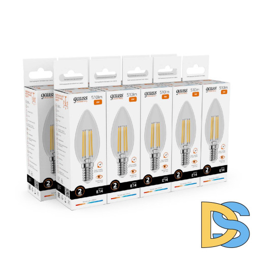 Лампа светодиодная Gauss Filament Elementary E14 8W 2700K 32118